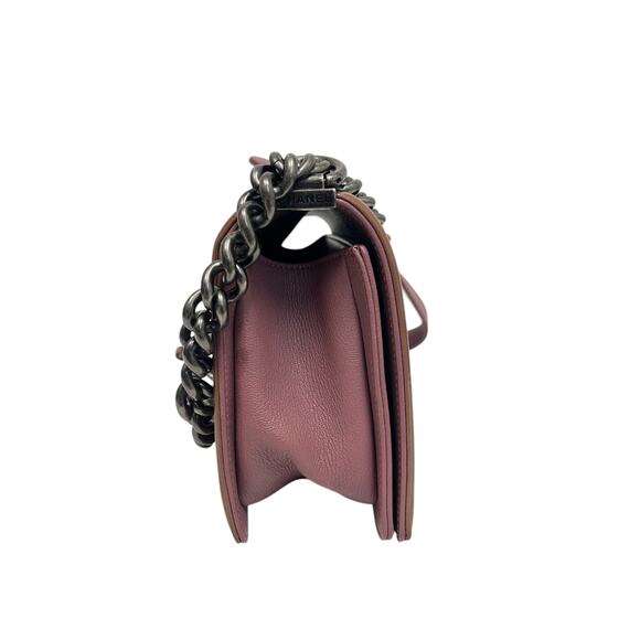 CHANEL Pink Leather Quilted Flap CC Logo Accent Medium Duo Boy Crossbody Bag - Picture 4 of 14